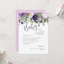 Chá de Bebê Floral Rosa e Roxo