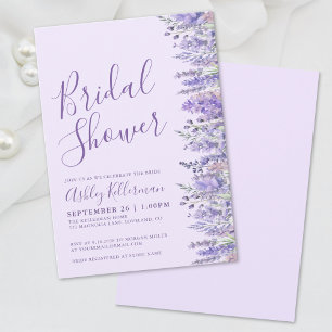 Convites Chá de Bebê Floral Roxo Lavanda Elegante