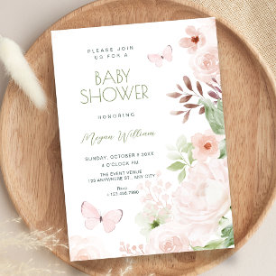 Convites Chá de bebê floral suave