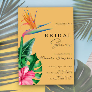 Convites Chá de Bebê Floral Tropical