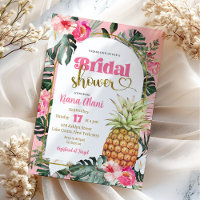 Chá de Bebê Floral Tropical Rosa de Abacaxi