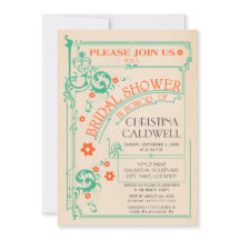 Chá de Bebê Floral Vintage com Laranja Menta para 