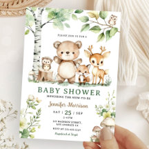 Chá de Bebê Floresta Encantada Animais Lindos Aqua