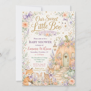 Convites Chá de Bebê Florestal Doce Pequeno Boo