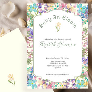 Convites Chá de Bebê Florido Bebê Colorido em Flor
