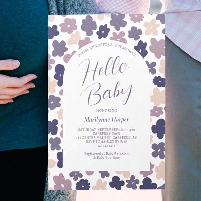 Convites Chá de Bebê Fofo Boho Daisy (Criador carregado)