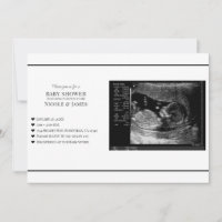 Chá de Bebê Foto de Ultrassom Preto e Branco Minim