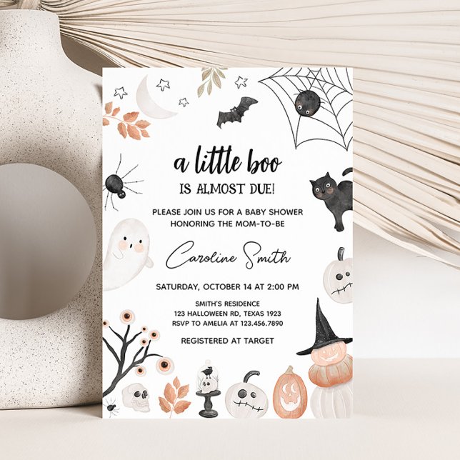 Convites Chá de Bebê Gender Neutral Um Pequeno Boo (Spooky Fall Baby Shower Invitation)