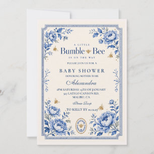 Convites Chá de Bebê Grandmillennial Bumble Bee