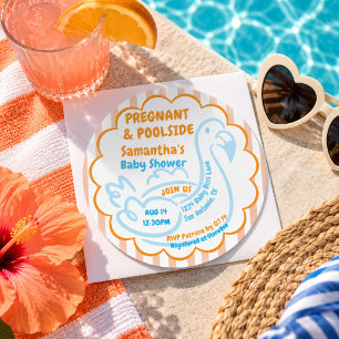 Convites Chá de Bebê Grávida & à Beira da Piscina de Verão