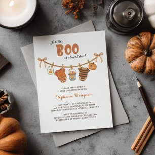 Convites Chá de Bebê Halloween Little Boo