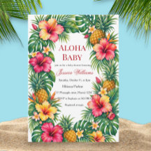 Chá de Bebê Havaiano Aloha Baby Hibiscus