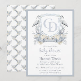 Convites Chá de Bebê Heron Interlocking Monogram
