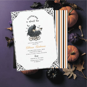 Convites Chá de Bebê Holloween Abóbora Pequeno Boo