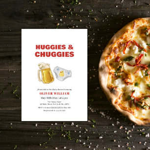 Convites Chá de Bebê Huggies Chuggies Cerveja e Fraldas Mod