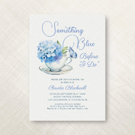 Convites Chá de Bebê Hydrangea Azul para Noiva