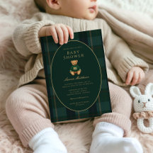 Chá de Bebê Inspirado em Plaid Escuro Clássico Lau