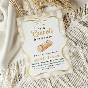 Convites Chá de Bebê Italiano Bege Neutro Little Cannoli