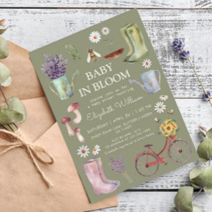 Convites Chá de Bebê Jardim Baby em Flor