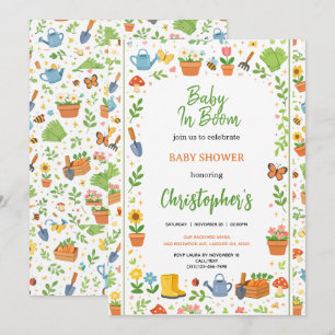 Convites Chá de Bebê Jardim Baby in Bloom   Floral Fofo