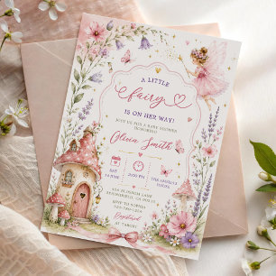 Convites Chá de Bebê Jardim das Fadas Meninas Florais