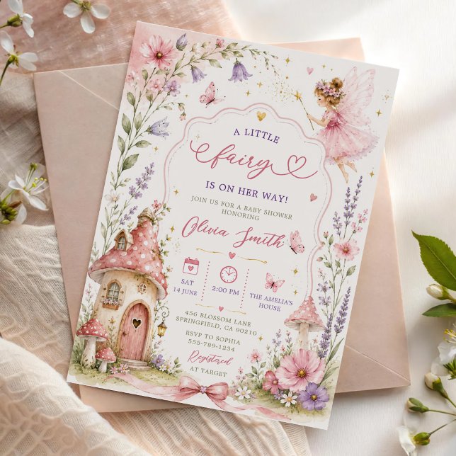 Convites Chá de Bebê Jardim das Fadas Meninas Florais (Criador carregado)