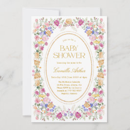 Convites Chá de Bebê Jardim Floral Elegante de Primavera