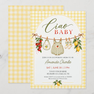 Convites Chá de Bebê Jardim Italiano Ciao Baby