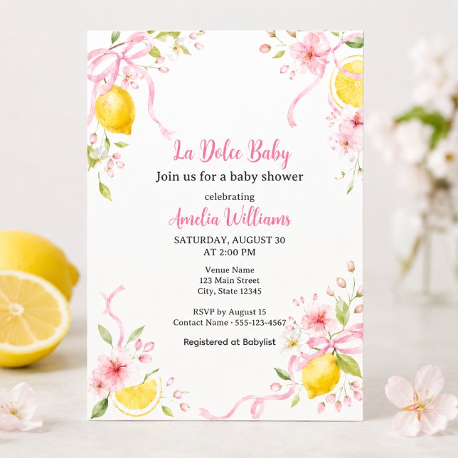 Convites Chá de Bebê La Dolce Baby Lemon (Criador carregado)