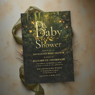 Convites Chá de Bebê Lanternas Floresta Encantada do Livro