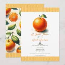 Chá de Bebê Laranja Aquarela Fofa