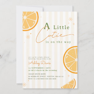 Convites Chá de Bebê Laranja Little Cutie de Verão