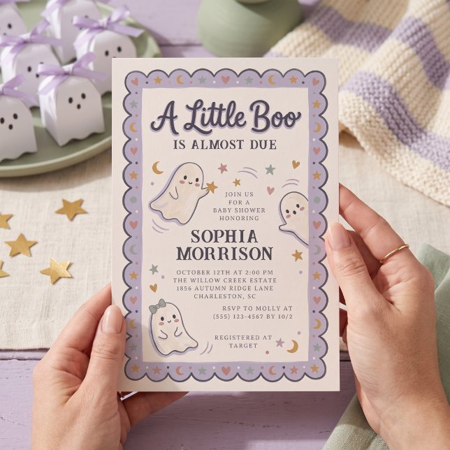 Convites Chá de Bebê Little Boo de Halloween (Criador carregado)