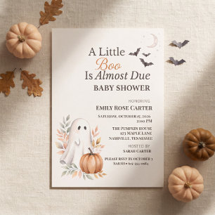 Convites Chá de Bebê Little Boo no Halloween está Quase Che