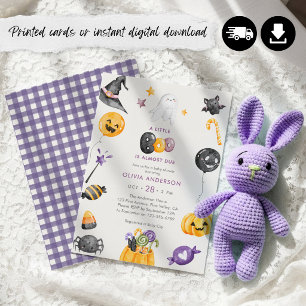 Convites Chá de Bebê Little Boo Quase Chegando no Halloween