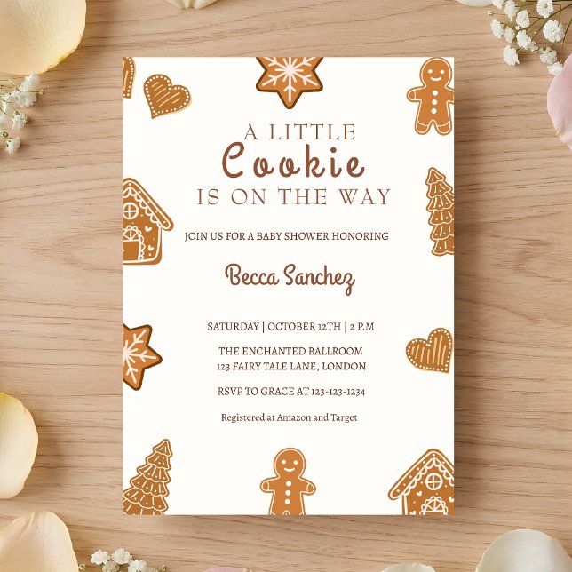 Convites Chá de Bebê Little Cookie Gingerbread  (Criador carregado)