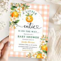 Chá de Bebê Little Cutie Laranja Neutro em Gênero