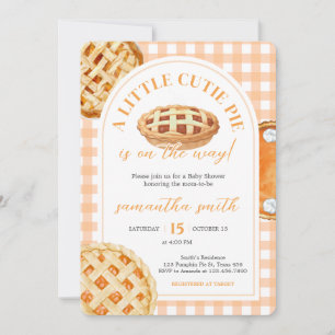 Convites Chá de Bebê Little Cutie Pie Gingham