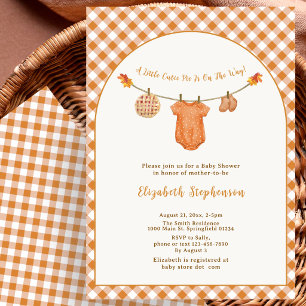 Convites Chá de Bebê Little Cutie Pie Gingham Corda de Roup