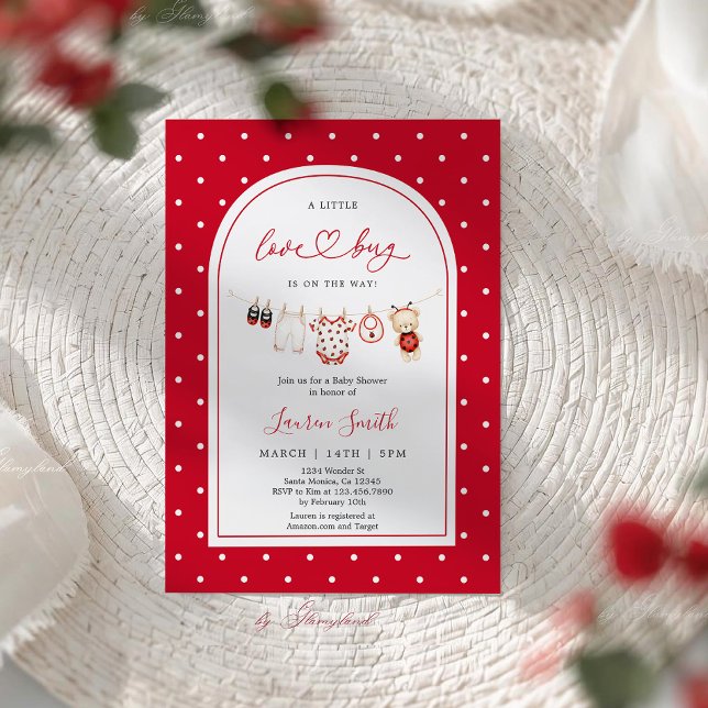 Convites Chá de Bebê Little Love Bug (Criador carregado)