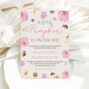 Convites Chá de Bebê Little Pumpkin Rosa