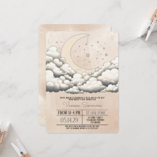 Convites Chá de Bebê Lua e Estrelas