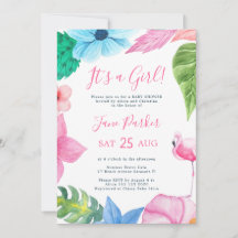 Chá de bebê Luau tropical floral é uma menina