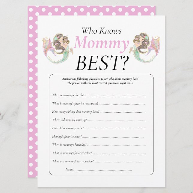 Convites Chá de Bebê Mãe Sereia Marrom Bebê Debaixo do Mar (Frente/Verso)