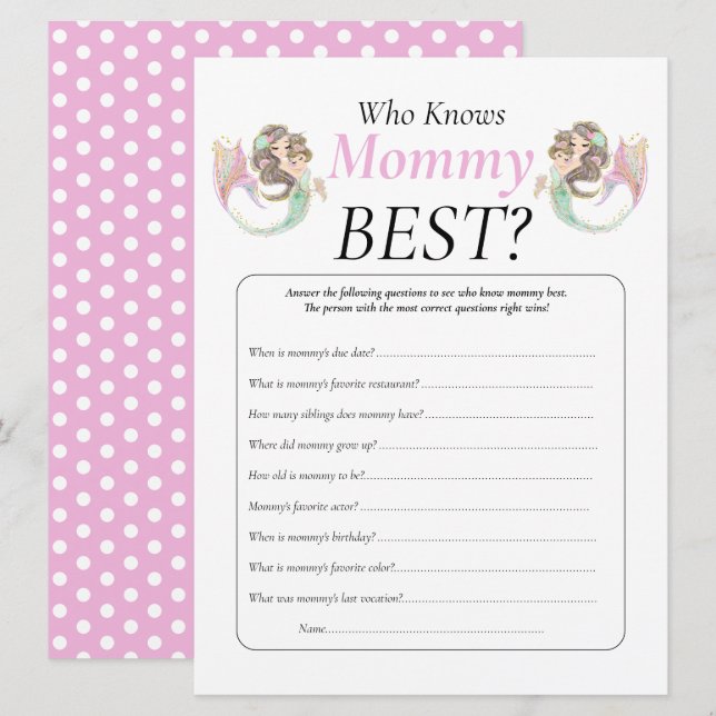 Convites Chá de Bebê Mãe Sereia Marrom Bebê Sob o Mar (Frente/Verso)