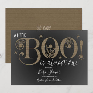 Convites Chá de Bebê Marrom Rústico Elegante BOO