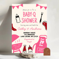 Chá de Bebê Menina BaByQ Desenho à Mão Minimalista