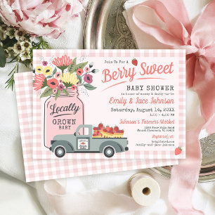 Convites Chá de Bebê Menina Berry Sweet Farmers Market