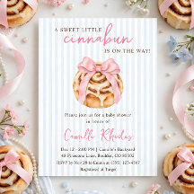Chá de Bebê Menina com Laço Rosa e Cinnabun Adocic