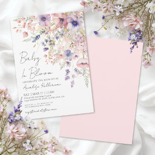 Convites Chá de Bebê Menina Floral Baby In Bloom